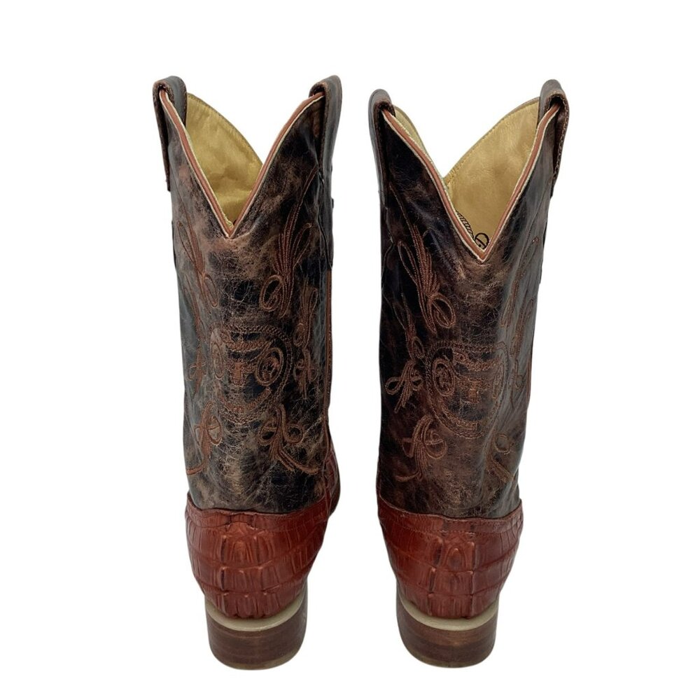 Botas Del Primo Caiman Exotic Print Leather Mens 27 Western Cowboy Boots - Picture 4 of 16